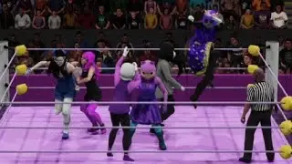 WWE BattleTeam: Anna, Casey The Sheep & Snow vs Angela, Lucy The Llama & Emily Snow