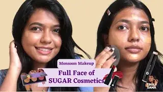 *ONE BRAND MAKEUP* MANSOON MAKEUP TUTORIAL WITH @SUGARCosmetics | Review | In Tamil | Truly Sana