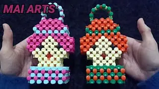 طريقه عمل فانوس رمضان تنه ورنه بالخرز  A way to make a lantern and ring it with beads