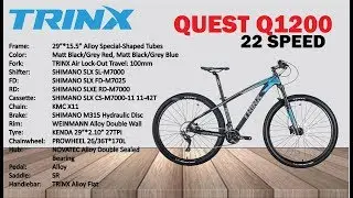 ALLOY 29' MOUNTAIN BIKE, 22 SPEED, TRINX, (QUEST Q1200) BICYCLE