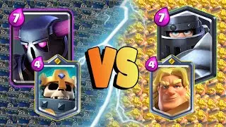 PEKKA + SKELETON KING Vs MEGA KNIGHT + GOLDEN KNIGHT | 2V2