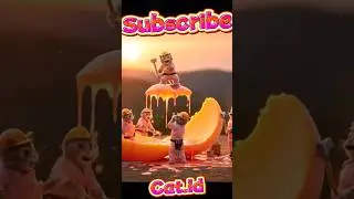 🍑✨ Epic Peach Smash! Realistic Cat Workers Split a Giant Peach #shorts part3