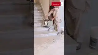 restoring original polish and shine of marble in stairs pt.1#constructionworks#ideas#skills#shorts