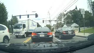 Driving through Needham, Newton, West Roxbury, Chestnut Hill and Brookline, Massachusetts
