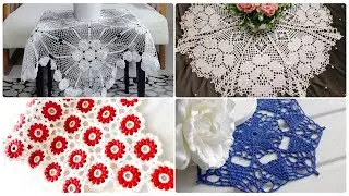 Очень классная и милая вязаная скатерть/дорожка на стол #crochettablerunner #crochetdoily