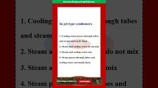 In jet type condensers #electricalengineeringmcq