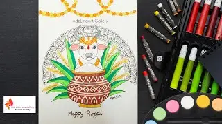 Pongal Festival Drawing/ Pongal Festival Drawing With Mandala Art/ Easy Mandala Art 