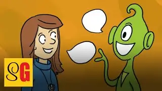 Bus und Bahn / Verkehr: Kleiner Alien Dialog #1 / Dialoge zum Deutschlernen / Text und Dialog / B1