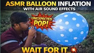 Inflating balloon with air sound effect and unexpected  pop