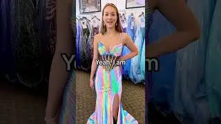 Supernova Prom Dress with Light Reactive Fabric, Sheer Corset Bodice, Stone Accents and High Slit