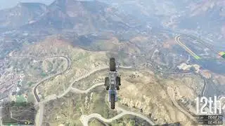 Grand Theft Auto V - 100 Ft fall/ Double Bike Flip!!!!