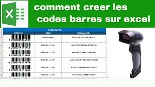Excel : comment cr&eacute;er les Codes barres facilement  👌 كيفية إنشاء الرمز الشريطي