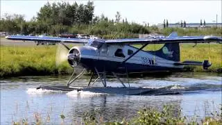 Anchorage Alaska. Lake Hood aug 2014. Floatflying. Airplanes on Floats.