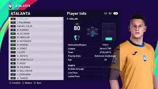 PES 2021 Atalanta faces and ratings | Illicic, Zapata, Papu Gomez..