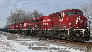 Monster freight trains with mid DPU - CP River Subdivision