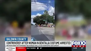 Fairhope woman arrested for wearing penis costume at protest, police say