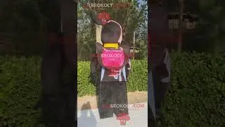 Lego woman REDBROKOLY mascot with black clothes - Mega good mascot