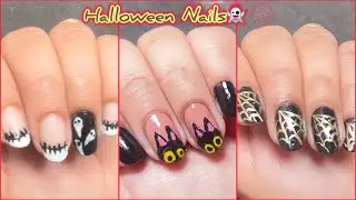 Easy Halloween Nail Art || Halloween Nails at Home 🏡 || Halloween Nails Ideas #halloween #nailart 