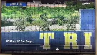 Aaron Parker of UCSB hits his 9th home run of the 2023 season at Triton Field versus UC San Diego.
