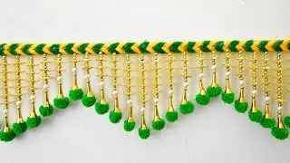 DIY handmade Door Hanging Toran Idea II EASY ROOM DECOR II Toran Making at home II bandhanwar design