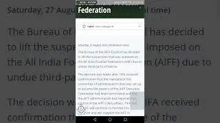 😍FIFA lifts suspension of All India Football Federation #fifa #football #aiff #fifaworldcup2022 #u17