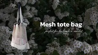 Easy Beige & Blue Mesh Tote Bag | Crochet Tutorial