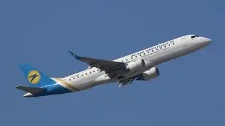Ukraine International Airlines UIA Embraer 190STD UR-EMB departure at Munich Airport
