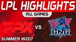 FPX vs LNG Highlights ALL GAMES LPL Summer Season 2023 W2D7 FunPlus Phoenix vs LNG Esports by Onivia