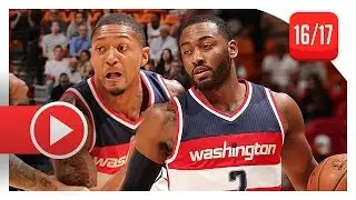 John Wall & Bradley Beal Full Highlights vs Heat (2016.12.12) - 59 Pts Total