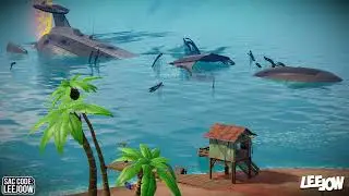 Fortnite - I.O. Airship / Blimp Crash Site | Desert Ocean | Day Loop [Quad Audio] (Ambience)