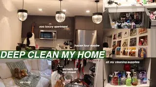 deep clean for december | apartment tour, cleaning + organizing