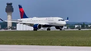 Delta A220-100 TAXI + TAKEOFF at TVC