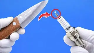 Tips to sharpen knives super sharp in 2 minutes - Only 1 spark plug needed!