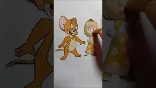 Masha &hearts;️ Jerry face exc 🤣😂 #littlesingham #artandcraft #masha #ytshorts