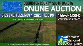 Online Only Auction | 155 +/- Acres, Codington County, South Dakota