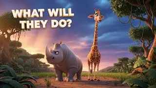 The Giraffe and the Rhino 🦒🦏 | A Beautiful Kids Story About Teamwork & Kindness