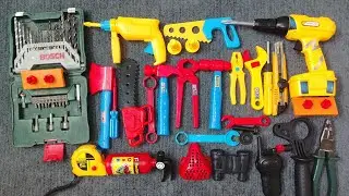 4 Minutes Satisfying with Unboxing Electric screwdriver Playset, Yellow work tools | Toy Review