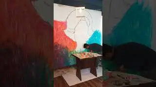 Wall art at restaurant #shorts