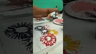 Generation Rights School: Our young creators are excited doing print making in their Art classroom.