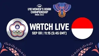 Chinese Taipei v Indonesia | Full Basketball Game | FIBA U18 Women's Asian Championship 2022 - Div A