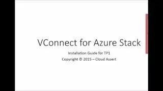 VConnect for Azure Stack TP1 - Installation Guide