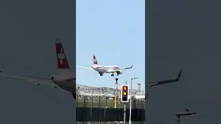 Swiss Airbus A220-300 HB-JCI Landing at London Heathrow | LX352 from Zurich #heathrowplanespotting