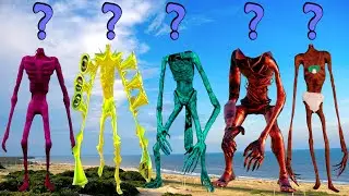 WRONG HEADS SIREN HEAD BABY, SIREN HEAD GOLD, PIPE HEAD, SIREN TRAFFIC LIGHT, SHARK WITH SPIDERMAN