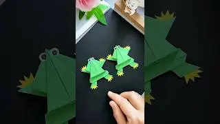 Easy Paper Frog Craft | Satisfying Jump 🐸 #youtubeshorts #shortsfeed #trending