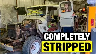 Stripping a car COMPLETELY in 7 Minutes | FJ40 BUILD | TOYOTA LAND CRUISER RESTORATION - PART 2