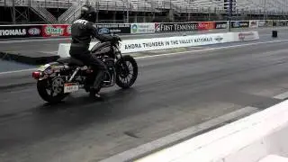 Two Harley Sportsters in Qualifying at the AHDRA All Harley Drags in Bristol 2012
