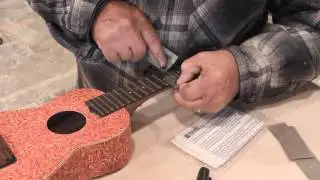 Dressing a ukulele fretboard