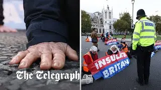 Insulate Britain activists glue themselves to roads around Parliament Square