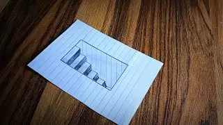 How to draw 3D Steps/3D Drawing easy step by step