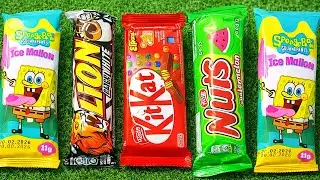 Satisfying ASMR Candy Unboxing No Talking  KitKat, Lion, Ice Mallow & Caramel